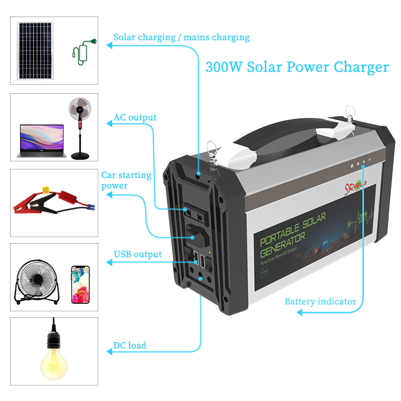 Gerador solar portátil de 300W - Fishing Equipment Us avaliação e preço
